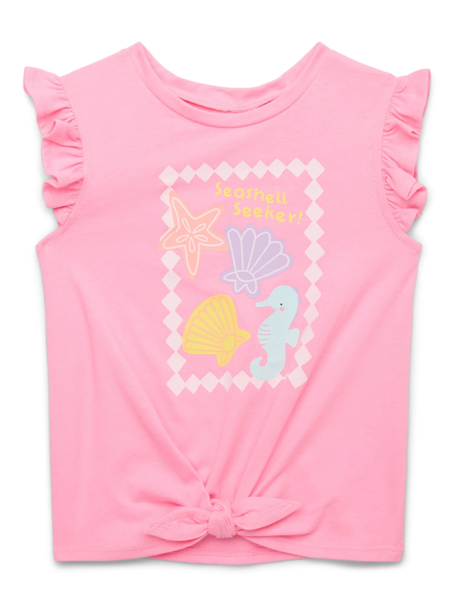 Garanimals Toddler Girls' Tie Front Graphic Tank Top with Flutter Sleeves, Sizes 18M-5T | Walmart (US)