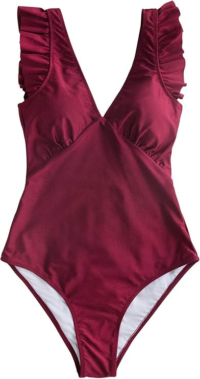 CUPSHE Women's Royal Elegance V Neck One Piece Swimsuit | Amazon (US)