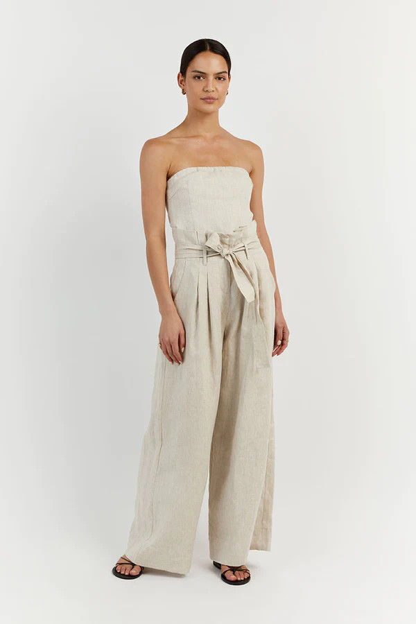 LILY NATURAL LINEN STRAPLESS TOP | DISSH