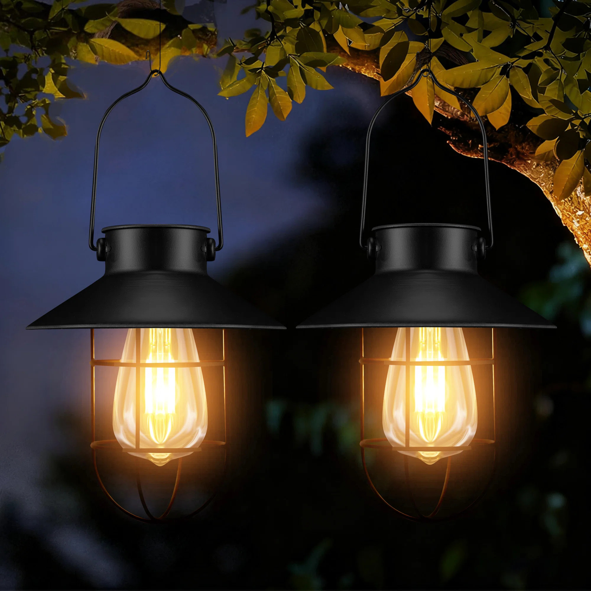 pearlstar 12.6'' Solar Lanterns Outdoor Metal Waterproof Solar Powered Hanging Lights | Wayfair | Wayfair North America