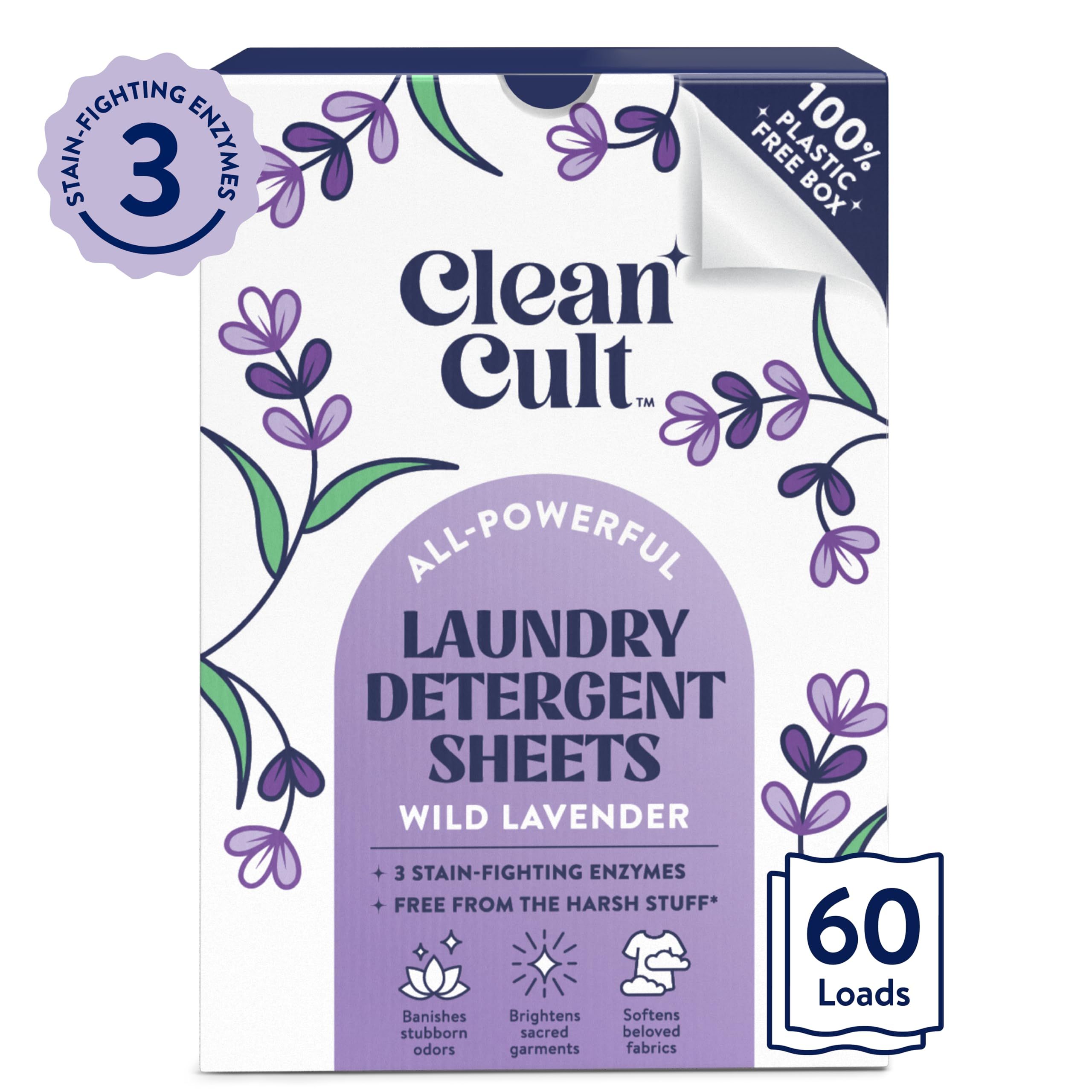 Cleancult Laundry Detergent Sheets - 3 Stain Fighting Enzymes - Concentrated Liquidless Laundry D... | Amazon (US)