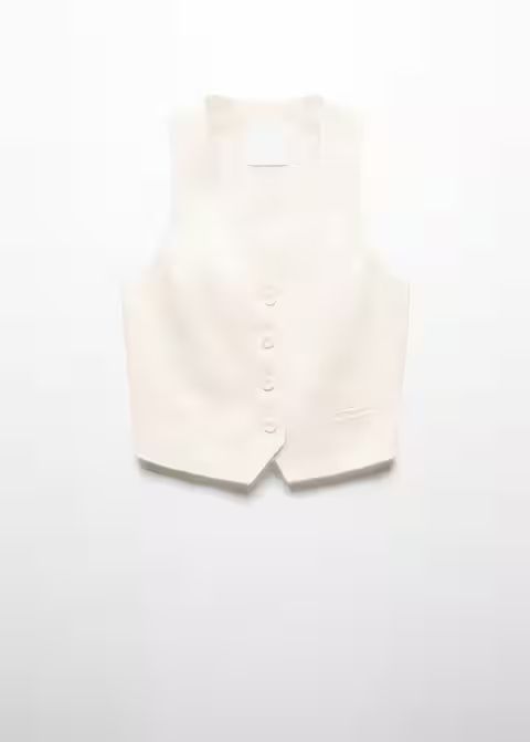 Linen suit vest -  Women | Mango USA | MANGO (US)