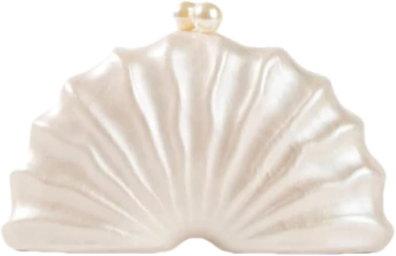 Women Acrylic Shell Shaped Clutch Luxury Marble Acrylic Evening Handbag Unique Chain Shoulder Bag... | Amazon (US)