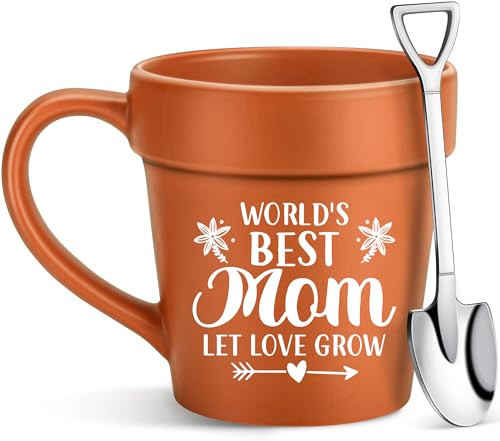 Mom Gifts for Mothers Day,Birthday,Cool HandMade Gardener Coffee Mug,Unique Mom Plant Cup Gifts from Daughter Son,Funny Novelty Pot Mug with Shovel Spoon Sets Gift for Plant Lovers | Amazon (US)