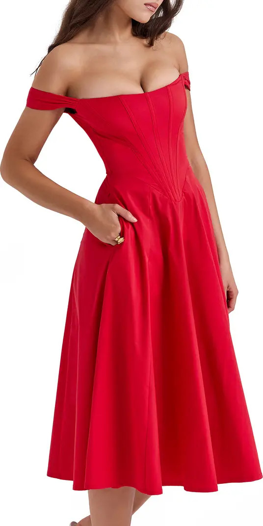 Saira Floral Lace-Up Corset Cocktail Dress | Nordstrom