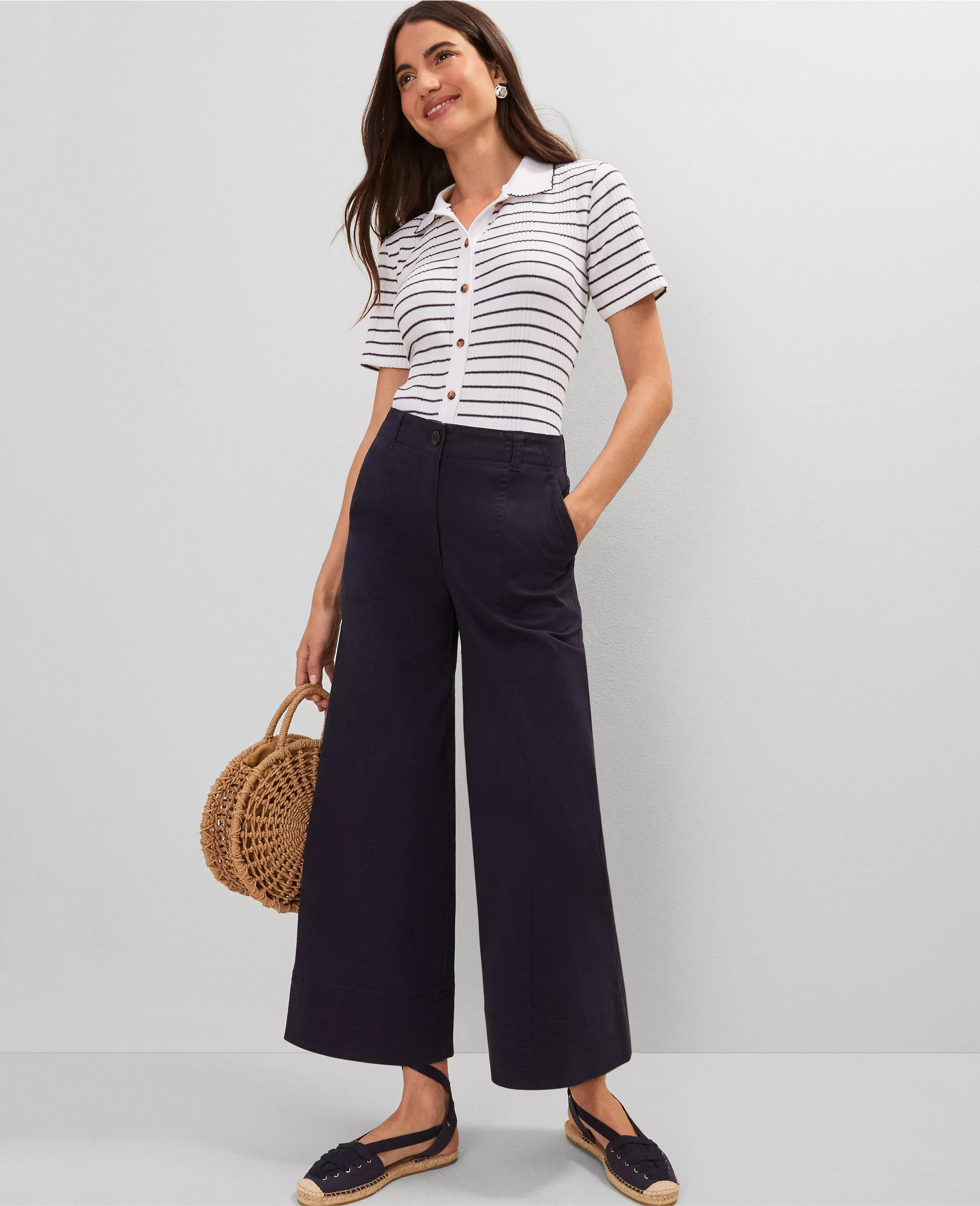 Weekend Collection Wide-Leg Ankle Pant | Ann Taylor