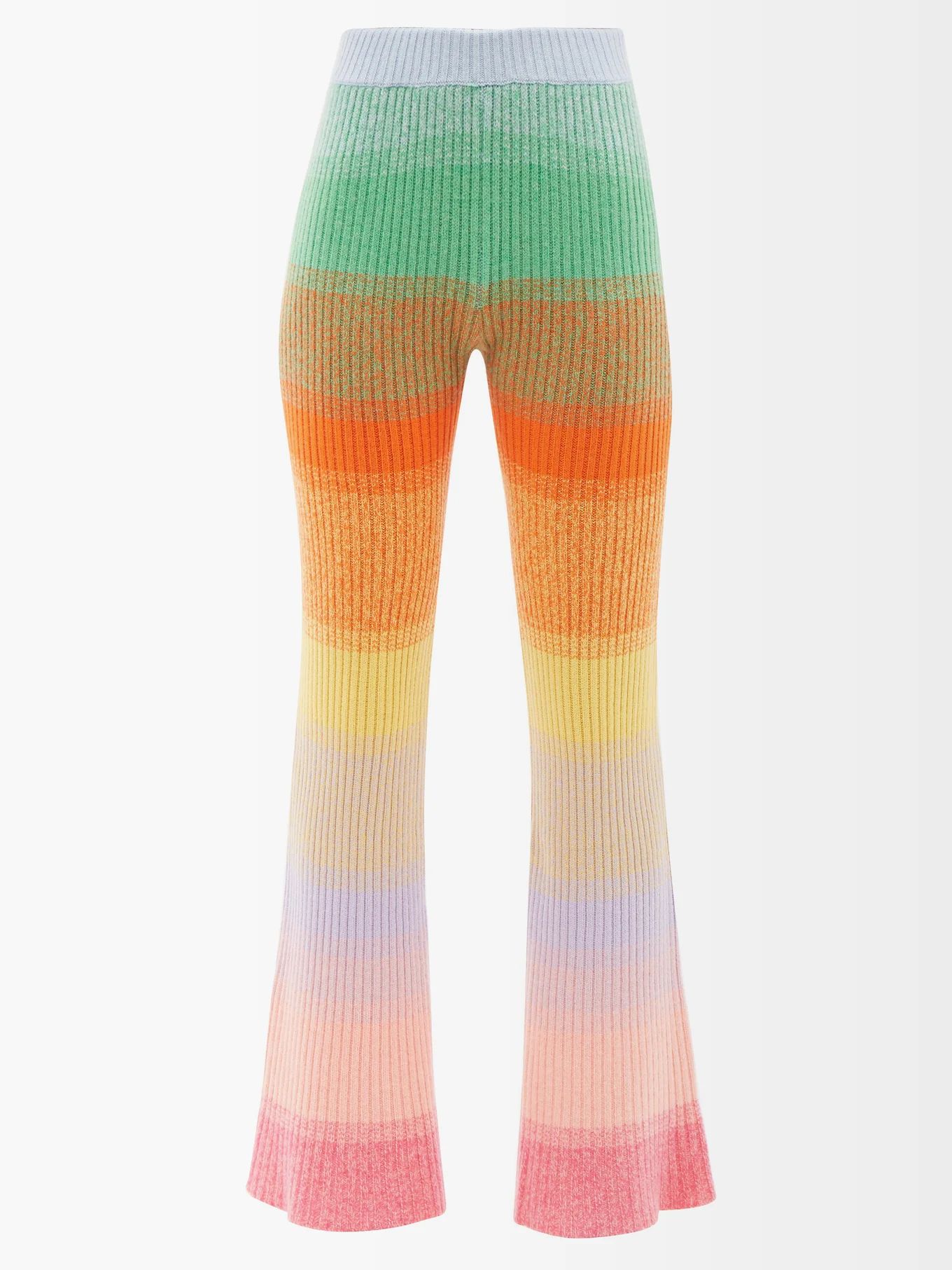 Morph striped ribbed-cashmere trousers | The Elder Statesman | Matches (US)