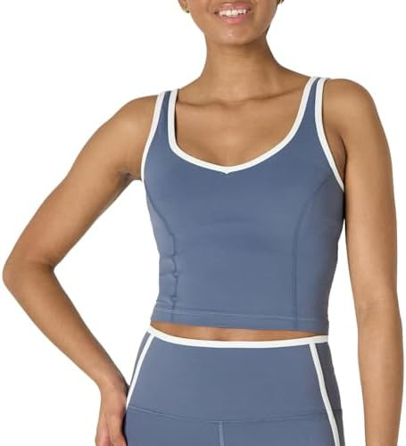 Amazon Essentials Women's Active FormFlex Buttery Soft Light Support Crop Tank with Bra and Contr... | Amazon (US)