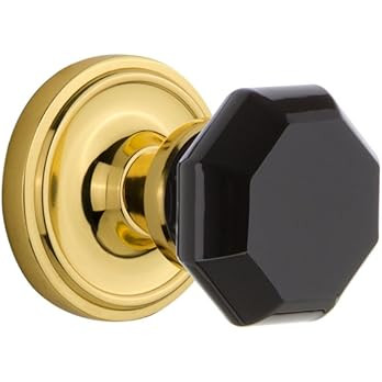 Nostalgic Warehouse 724185 Classic Rosette Privacy Waldorf Black Door Knob in Unlaquered Brass, 2... | Amazon (US)