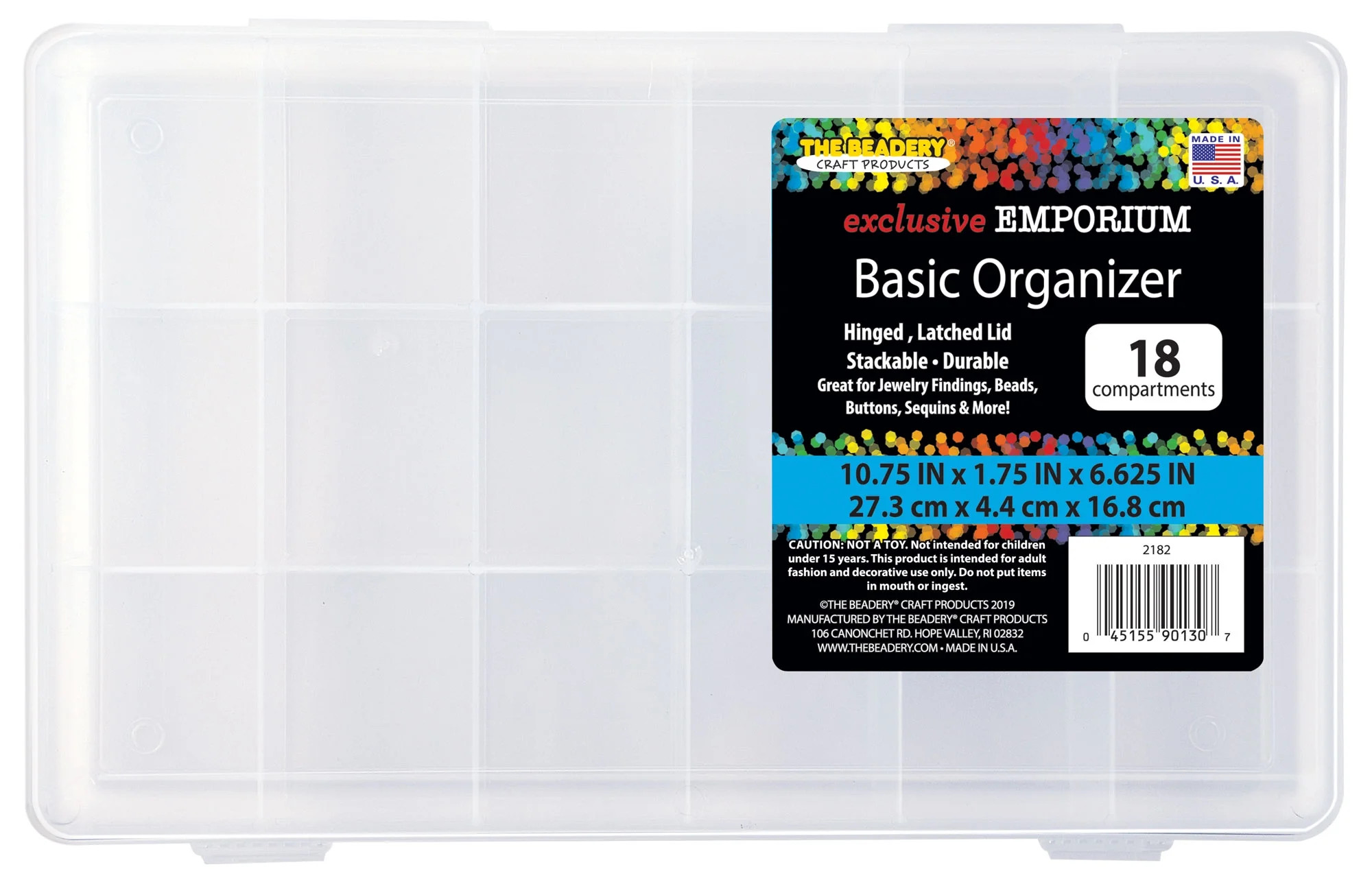 The Beadery - 18 Compartment Organizer Box - Clear Plastic | Walmart (US)