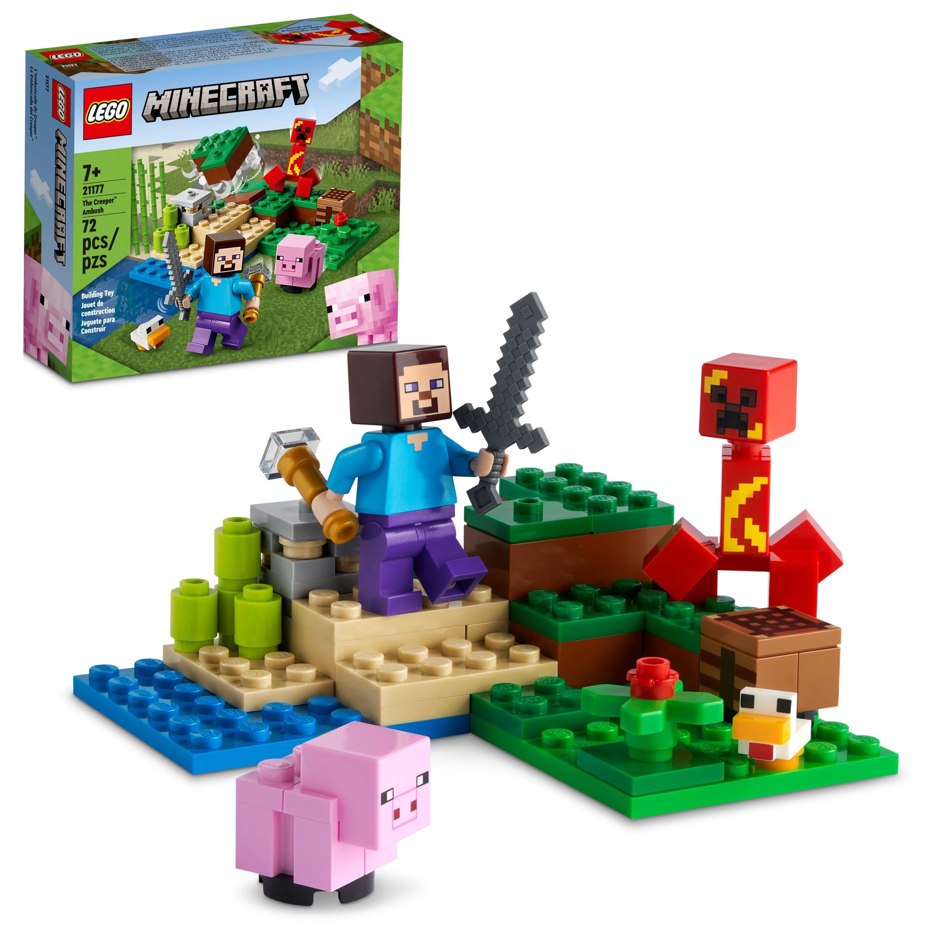 LEGO Minecraft The Creeper Ambush Building Toy 21177, Pretend Play Zombie Battle, Ore Mining and ... | Walmart (US)