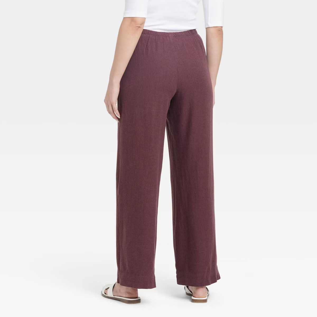 Women's Mid-Rise Wide Leg Linen Pull-On Pants - A New Day™ | Target