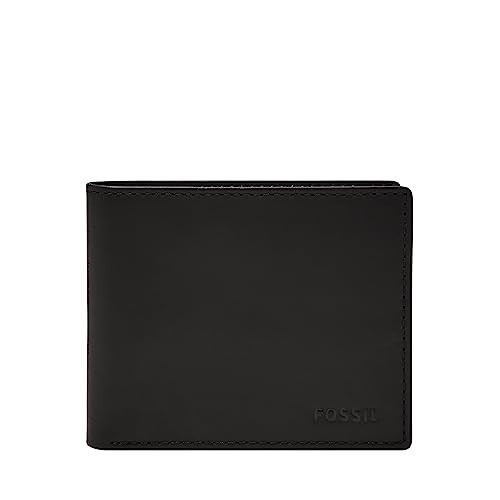Fossil Men's Derrick Leather RFID-Blocking Bifold with Flip ID Wallet, Black, (Model: ML3681001) | Amazon (US)