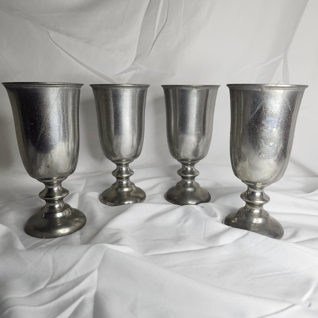 Vintage Wilton Armetale Plough Pewter Footed Wine Goblets Set of 4 Sold as Is - Etsy | Etsy (US)