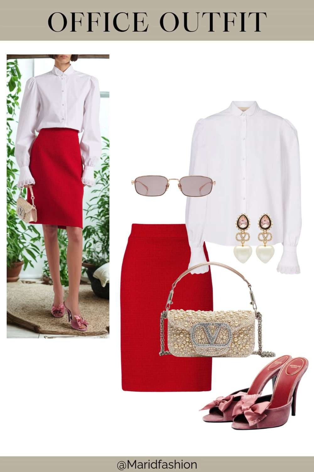 Elevate your spring workwear with this sophisticated office ensemble. A crisp cotton poplin blouse pairs perfectly with a high-rise wool-blend tweed pencil skirt for a polished, textured look. Finished with bow-detail velvet mules and a classic shoulder bag, this outfit balances professional structure with feminine charm.
#SpringOfficeStyle #WorkwearInspo #TweedSkirt #PoplinBlouse #LTKworkwear #OfficeOOTD #SpringFashion #BusinessCasual #QuietLuxury #StyleInspo 

 #LTKootd #LTKSeasonal #LTKWorkwear