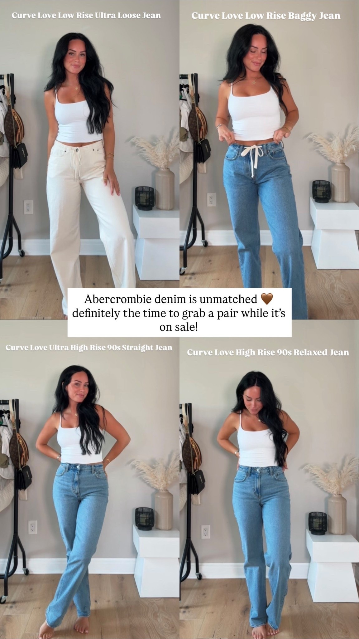 ABERCROMBIE DENIM SALE 🚨

My sizing 5’7, 145lbs, 32dd
I wear a 26 curve love in baggy styles, 27 curve love in every other style 