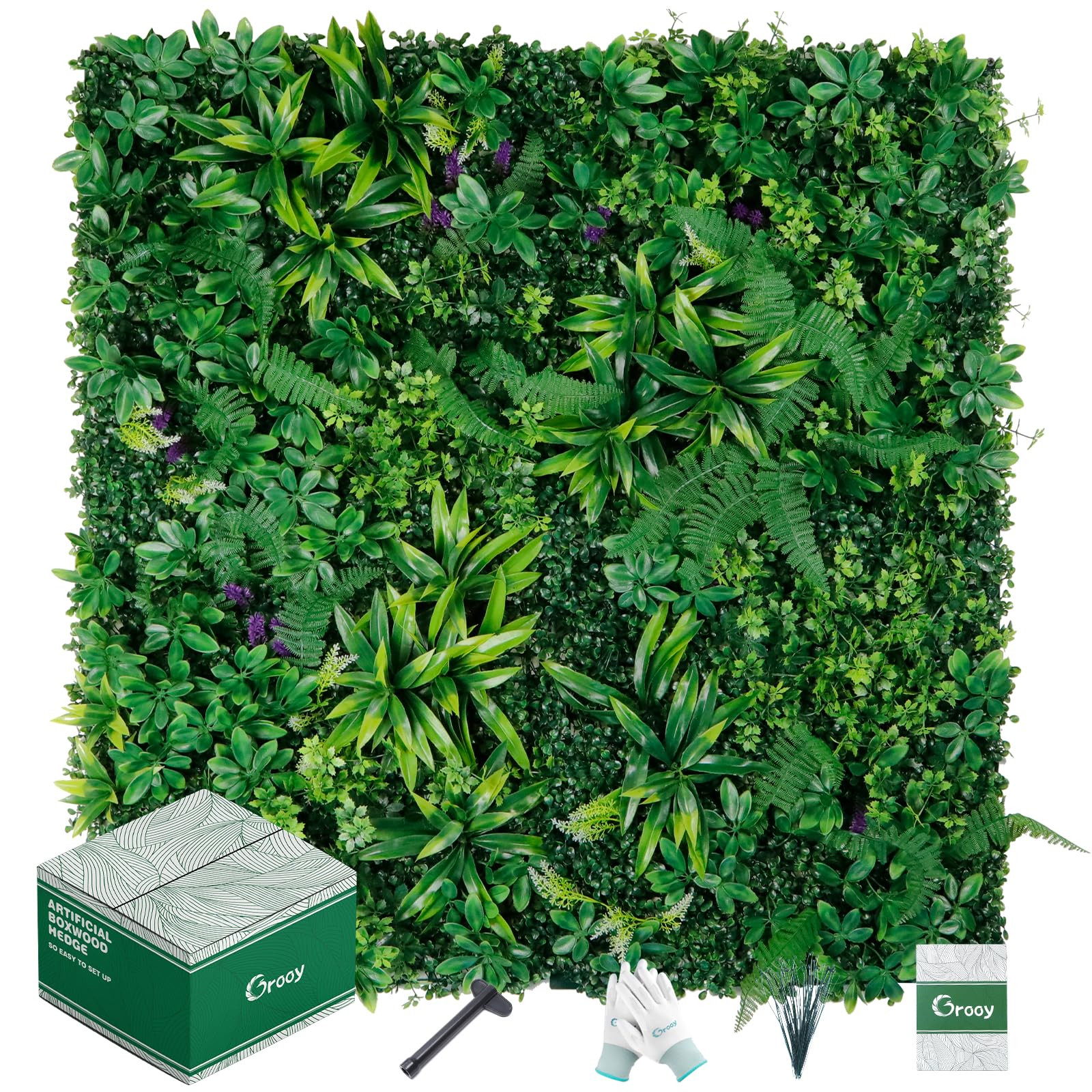 Artificial Boxwood Panels, Grass Wall Panels 20"x20"(16pcs), Privacy Hedge Fence Screen with UV P... | Amazon (US)