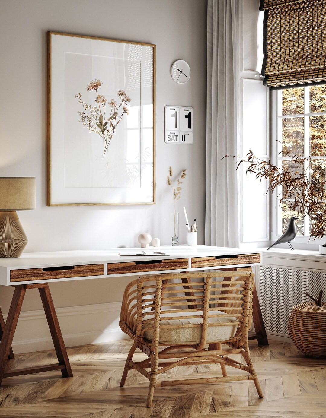 WildFlowers Art Watercolour single print, neutral botanical boho wall art , printable wall art, D... | Etsy (US)