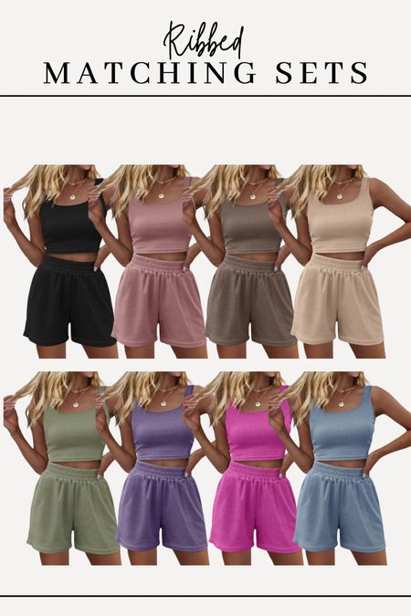 Ribbed matching sets for this summer! Lightweight and come in tons of colors! 

#LTKFindsUnder50 #LTKStyleTip #LTKMidsize