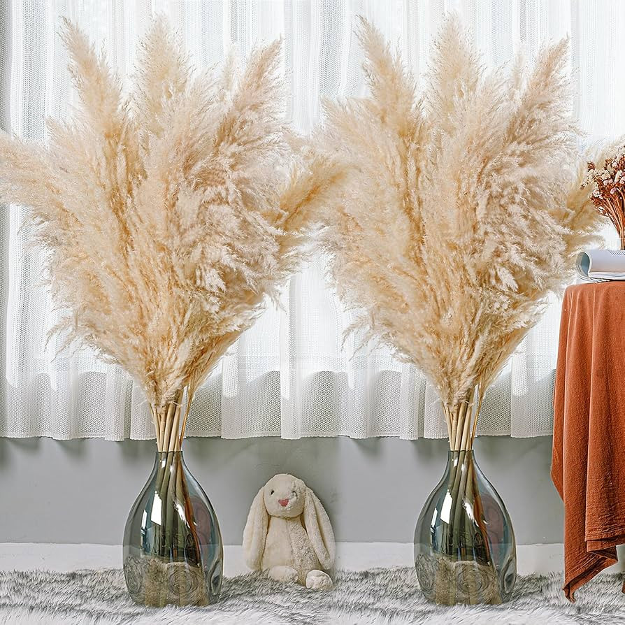 47In 10 Stems Natural Pampas Grass Tall Decor - Dried Pompas Floral Large Pampas Grass Boho Decor... | Amazon (US)