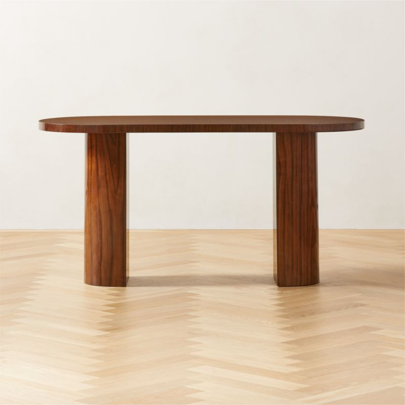 Marisa Modern High-Gloss Walnut Wood Desk 60'' + Reviews | CB2 | CB2