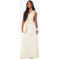 Womens Linen Look A Line Maxi Skirt - Beige - 12 | boohoo (US & Canada)