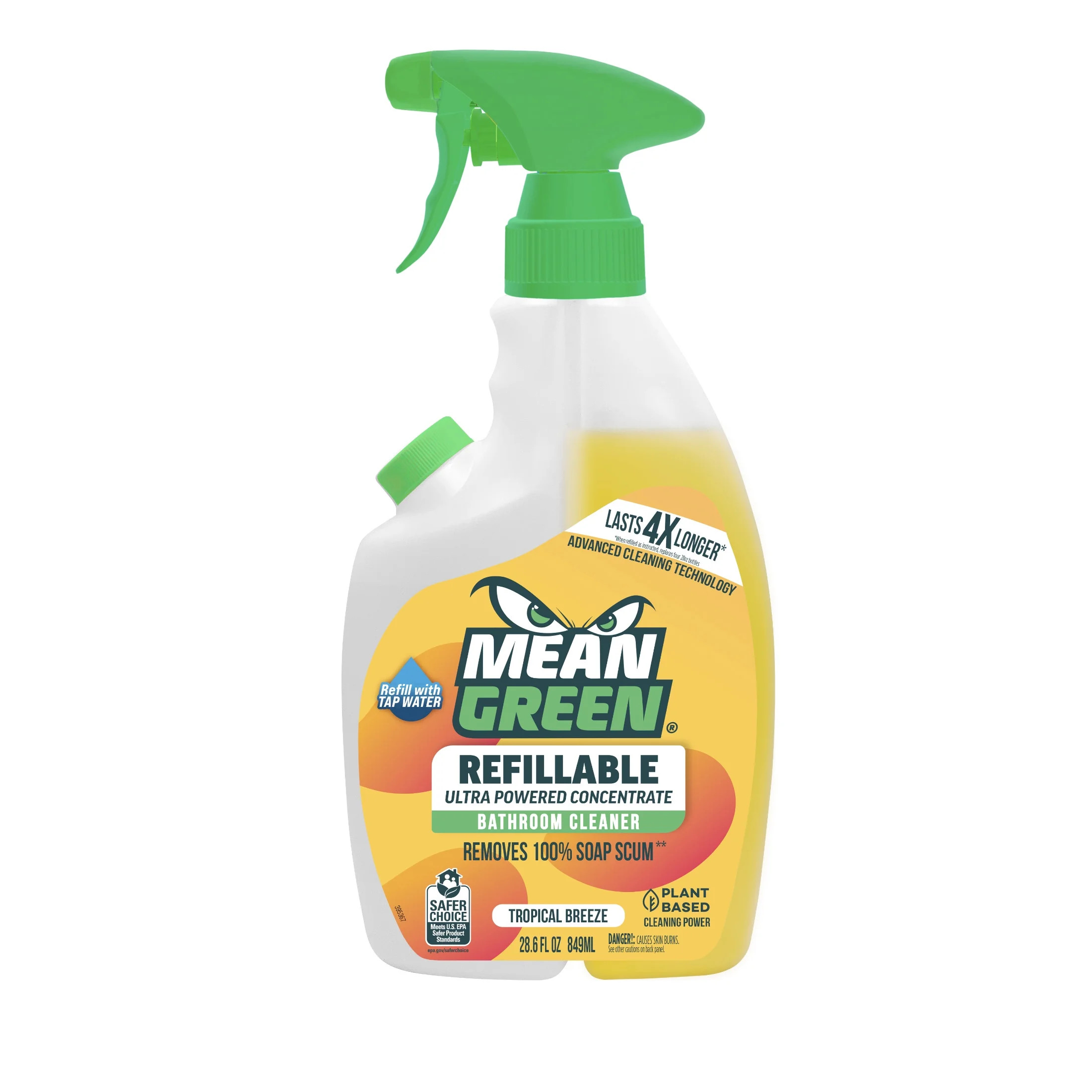 Mean Green Tropical Breeze Ultra Powered Refillable Bathroom Cleaner Concentrate, 28.6 oz | Walmart (US)