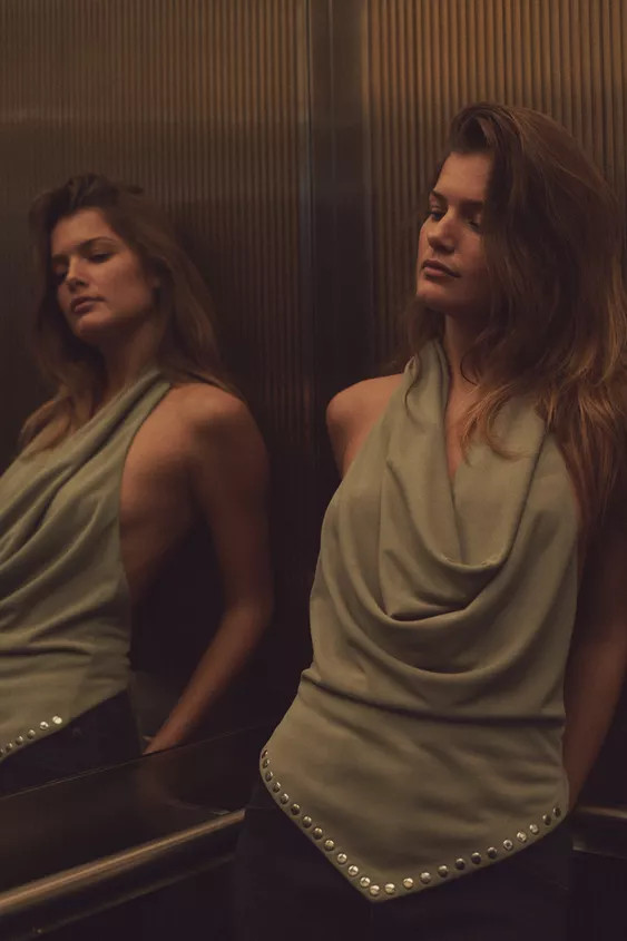 STUDDED HALTER TOP | Zara US