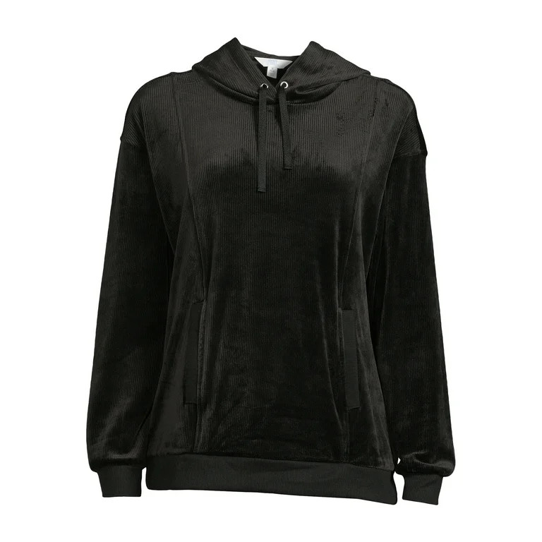 Time and Tru Women's Corduroy Velour Hoodie, Sizes XS-3XL | Walmart (US)