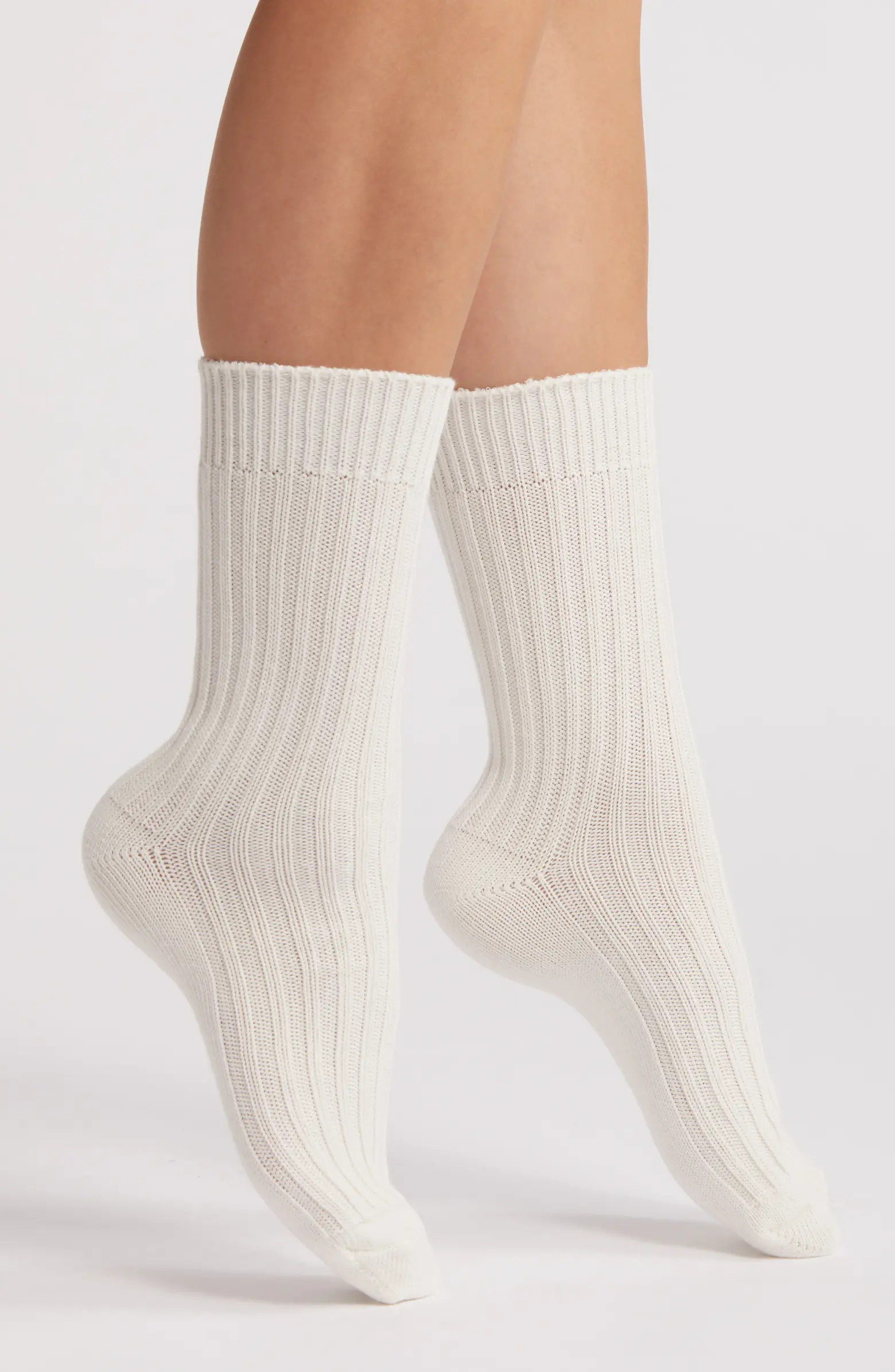 Rib Cotton Blend Crew Socks | Nordstrom