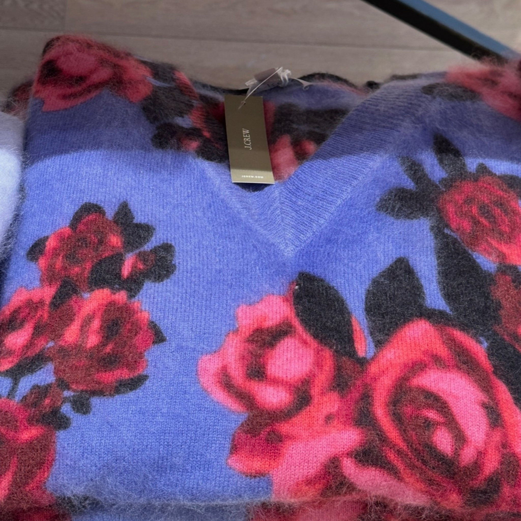 Cashmere floral J Crew sweater 