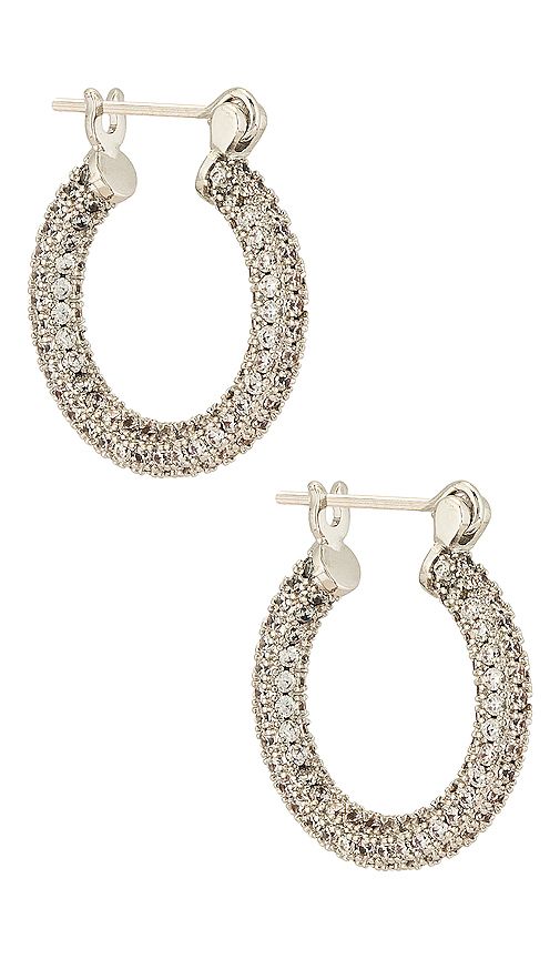 Pave Baby Skinny Amalfi Hoops in Silver | Revolve Clothing (Global)
