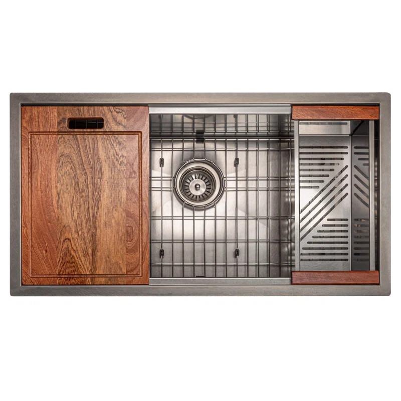 ZLINE 33" Garmisch Undermount Single Bowl Fingerprint Resistant Stainless Steel Kitchen Sink with... | Perigold