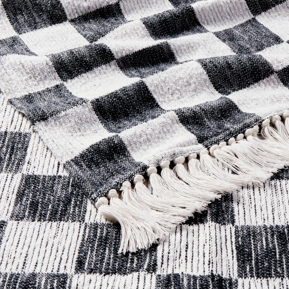 60"x80" Woven Cotton Checkered Bed Throw - Threshold™ | Target