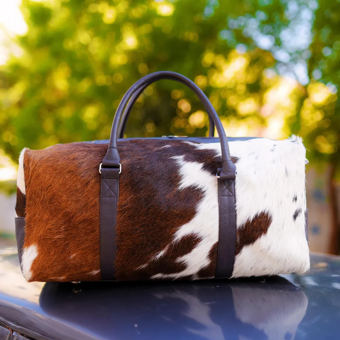 Luxurious Cowhide Duffel Bag for Men's and Women's Large Size Unisex Travel Duffle Bag, Unique Le... | Etsy (US)