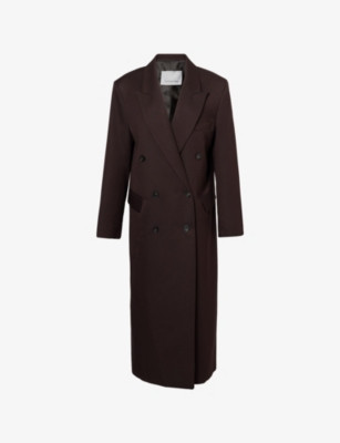 Jane Double-Breasted Woven Long Coat | Selfridges