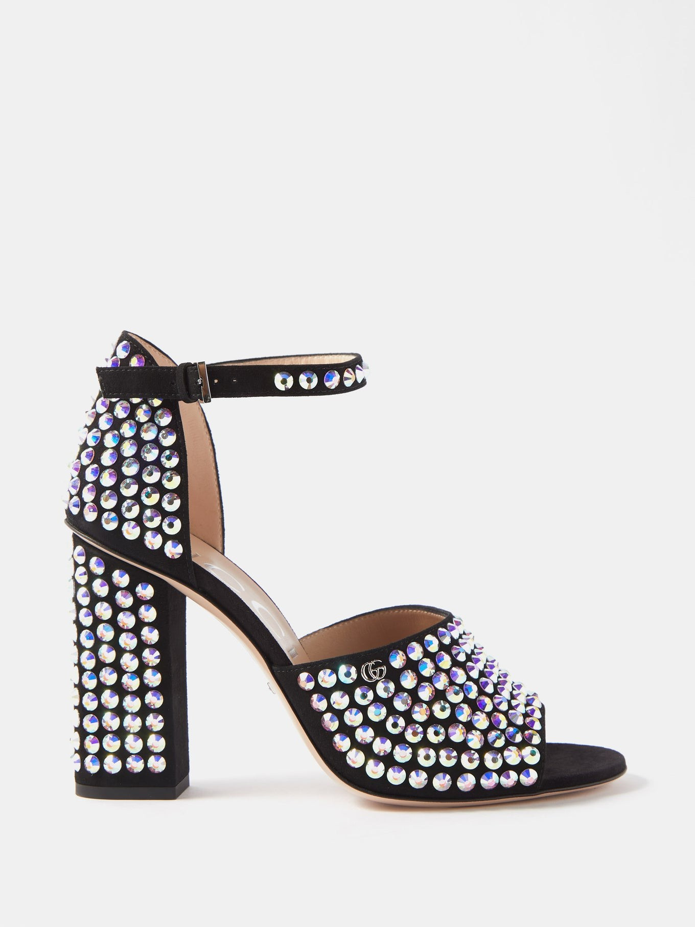 Fanny 115 crystal-embellished suede sandals | Gucci | Matches (US)