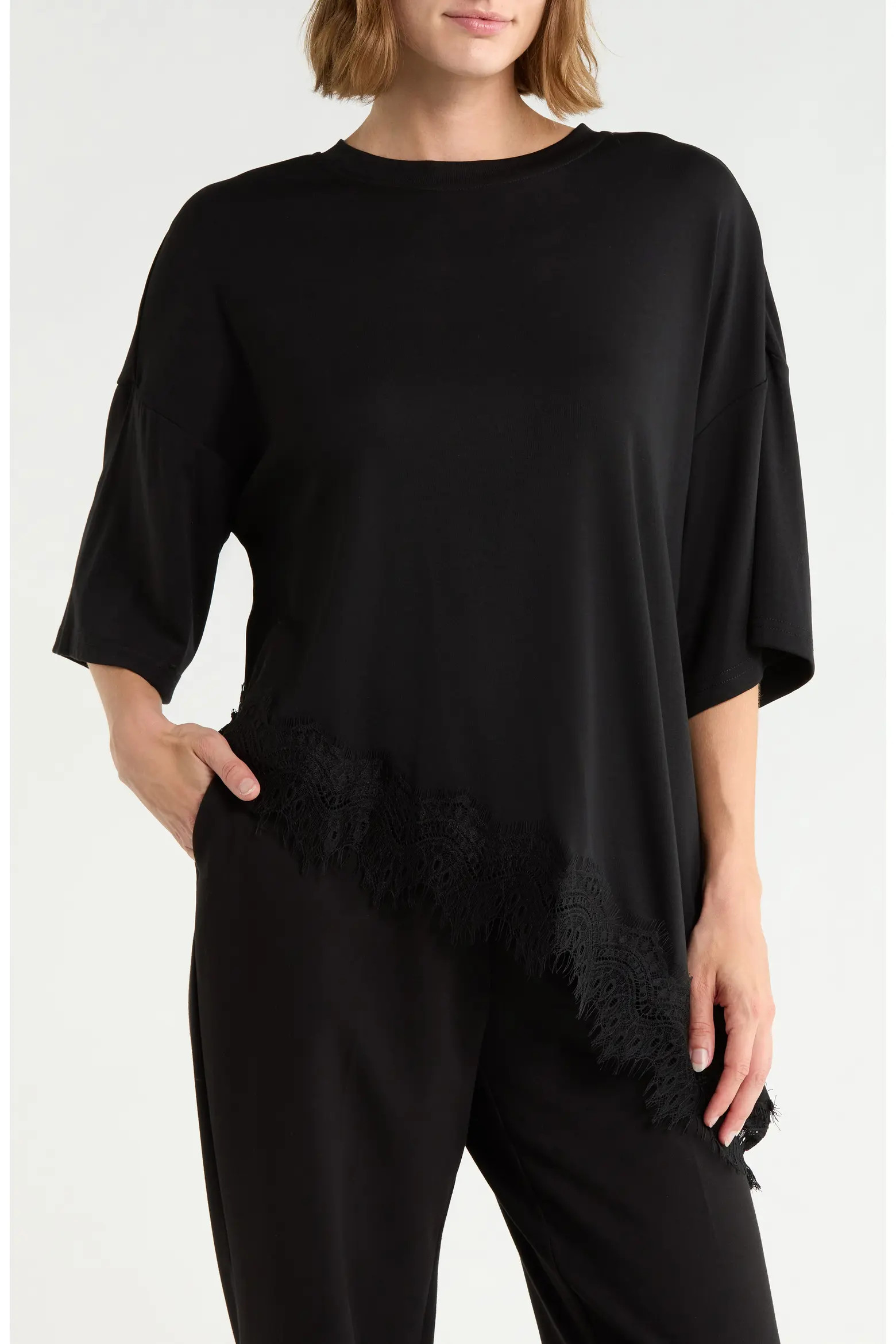 Renee C Lace Hem Assymetric Top (Women) | Nordstromrack | Nordstrom Rack
