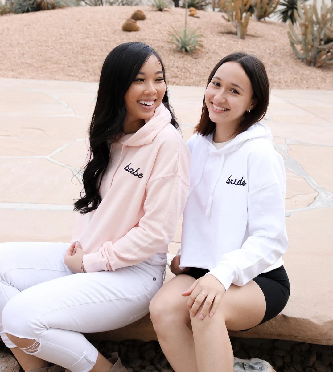 Bride Cropped Hoodies Winter Gift for Bachelorette Matching Bridesmaid Hoodies New Bride Engageme... | Etsy (US)