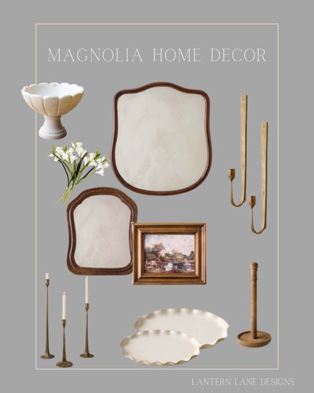 Magnolia home decor, vintage like decor, wood arched mirror, wall sconces, scalloped tray, vintage art,marble bowl, faux flowers 

#LTKhome #LTKSpringSale #LTKsalealert