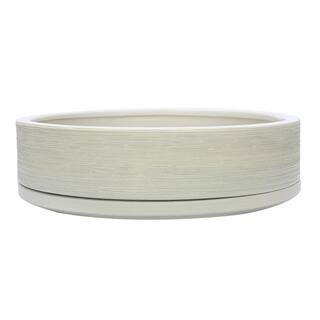 Southern Patio Liesl 9.8 in. x 2.8 in. Beige Ceramic Indoor Succulent Planter CRM-057772 | The Home Depot