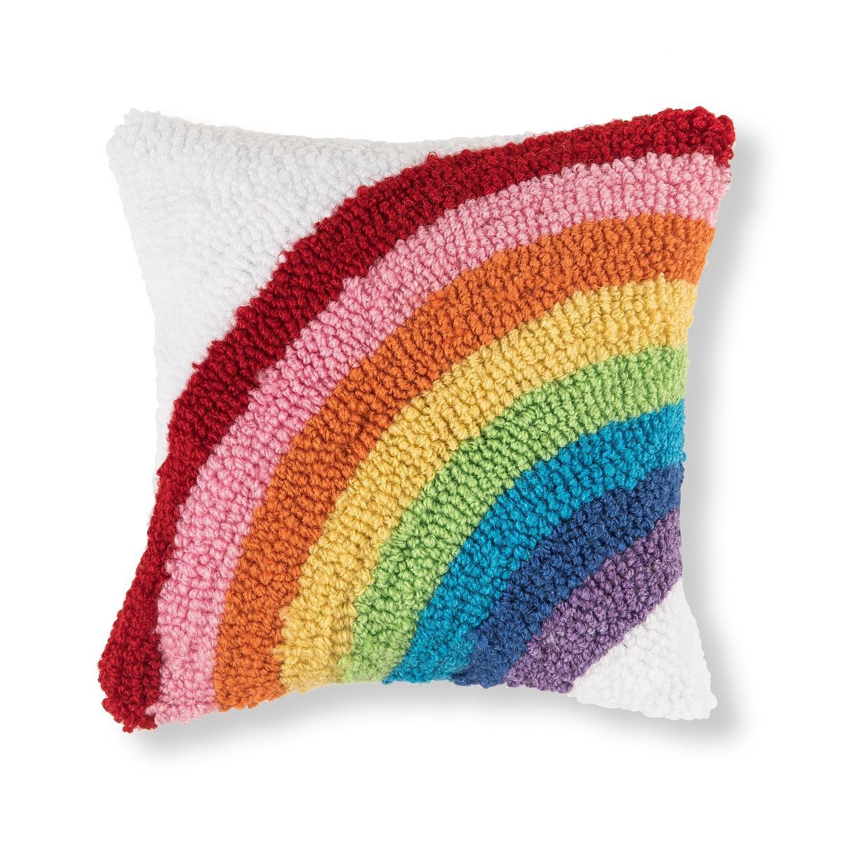 C&F Home 8" x 8" Rainbow Arch Hooked Pillow - Pride | Target