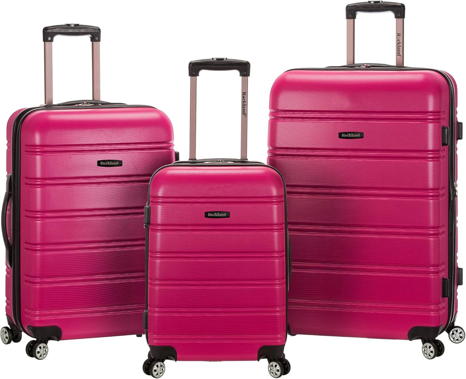 Rockland Melbourne Hardside Expandable Spinner Wheel Luggage, Magenta, 3-Piece Set (20/24/28) | Amazon (US)