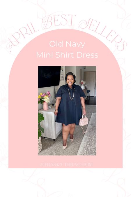 April Best Sellers - this Old Navy black short sleeve mini dress. 🖤

#LTKsalealert #LTKfindsunder50 #LTKworkwear
