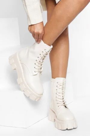 Chunky Cleated Sole Hiker Boot | Boohoo.com (US & CA)