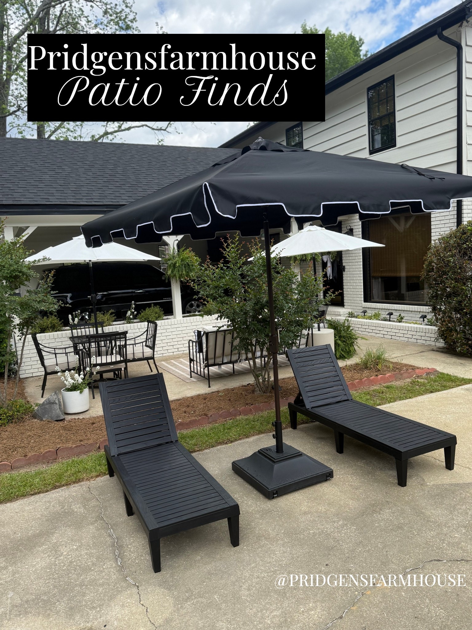 The ultimate lounge backyard patio! I wanted a relaxing dreamy patio area for friends and family to hangout during cookouts. Staying to my style of modern clean farmhouse. All of the finds are super affordable and you can too create your dreamy backyard oasis without breaking the bank! #amazonmusthaves #walmartpatio #wayfair #backyardoasis #loungechair #modernfarmhouse #pridgensfarmhouse 

#LTKHome #LTKSaleAlert #LTKSeasonal