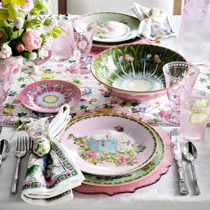 Famille Rose Bunny Salad Plates, Set of 4 | Williams-Sonoma