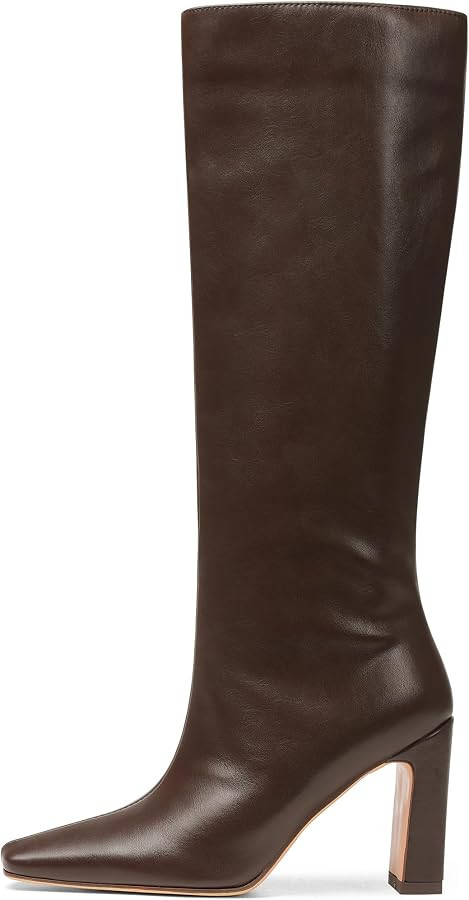 Lovee Cosee Knee High Boots Women Square Toe Chunky Heel Classic Tall Boots | Amazon (US)