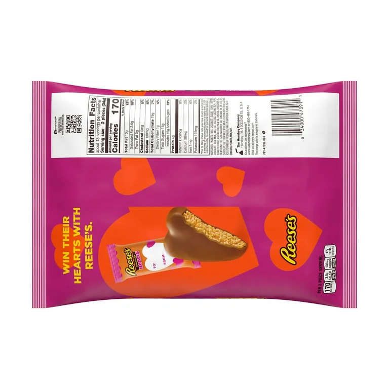 REESE'S, Milk Chocolate Peanut Butter Hearts Snack Size Candy, Valentine's Day, 15 oz, Bag (25 Pi... | Walmart (US)
