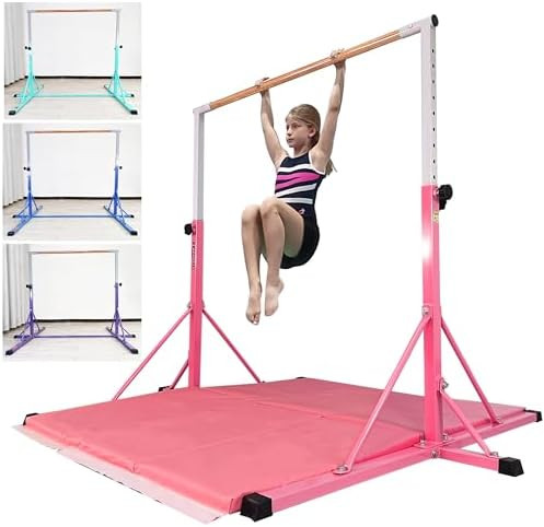 Gymnastics Bar for Kids Ages 3-15, 35" to 60" Adjustable Height, 4FT Wide Base - Professional Kip... | Amazon (US)
